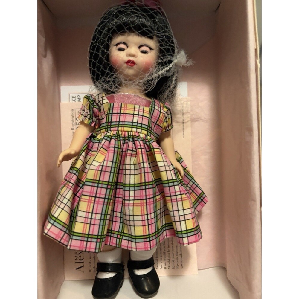 Madame Alexander Doll Sheer Charm Plaid Party Dress Hair In Net 8” 40805 MIB